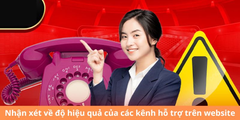 Nhận xét về độ hiệu quả của các kênh hỗ trợ trên website